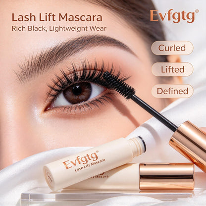 👁️Evfgtg Lash Lift Mascara, 3D Curling Brush Mascara, Rich Black Volumizing Lash Makeup, Lightweight Wear Long‑Lasting Eye Mascara for Women