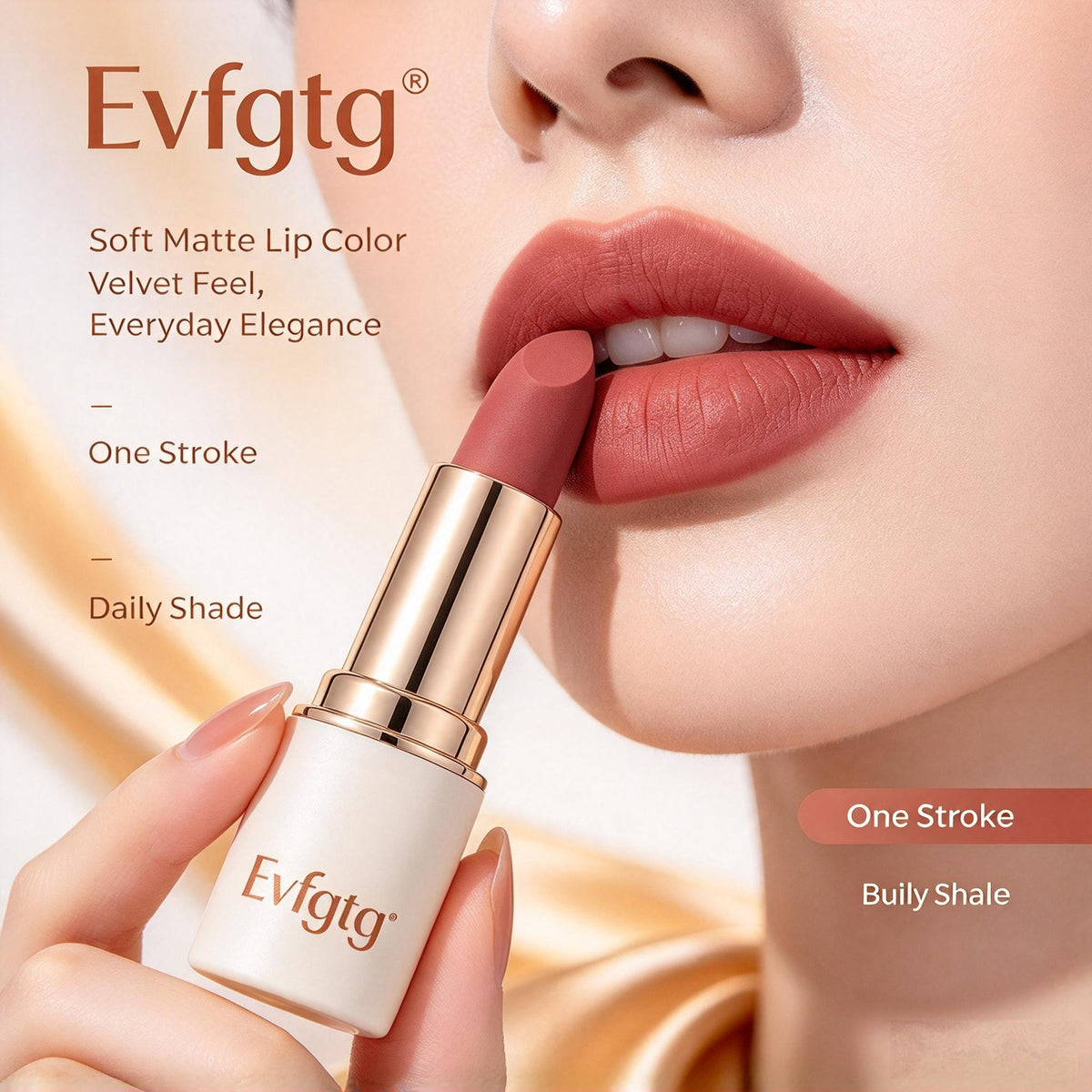 🌹Evfgtg Luxe Cream Matte Lipstick, Silky Smooth High Pigment Lipstick, Comfortable Wear Daily Beauty Lip Makeup