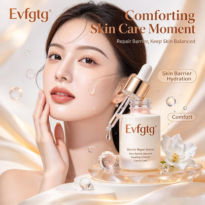💧Evfgtg Barrier Repair Serum, Hydrating Gentle Face Serum for Skin Barrier Support, Soothing Comfort Facial Essence for Sensitive & Dry Skin