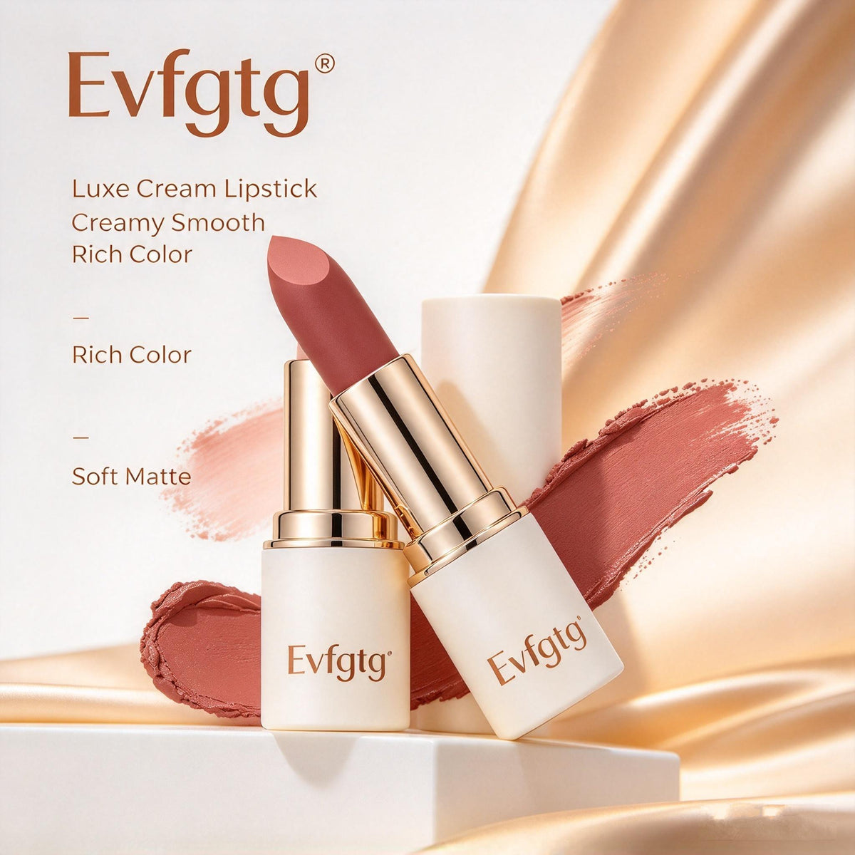 🌹Evfgtg Luxe Cream Matte Lipstick, Silky Smooth High Pigment Lipstick, Comfortable Wear Daily Beauty Lip Makeup