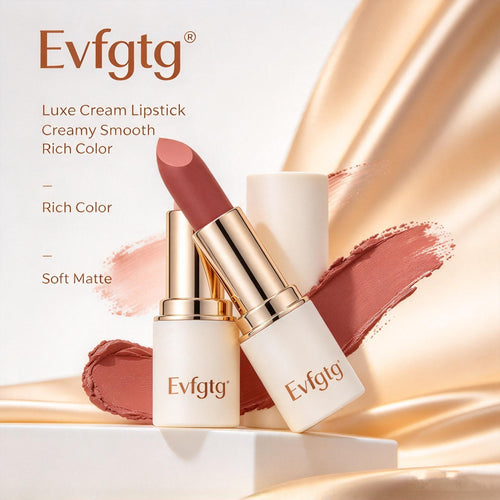 🌹Evfgtg Luxe Cream Matte Lipstick, Silky Smooth High Pigment Lipstick, Comfortable Wear Daily Beauty Lip Makeup