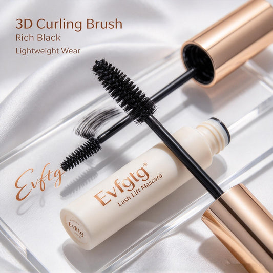 👁️Evfgtg Lash Lift Mascara, 3D Curling Brush Mascara, Rich Black Volumizing Lash Makeup, Lightweight Wear Long‑Lasting Eye Mascara for Women