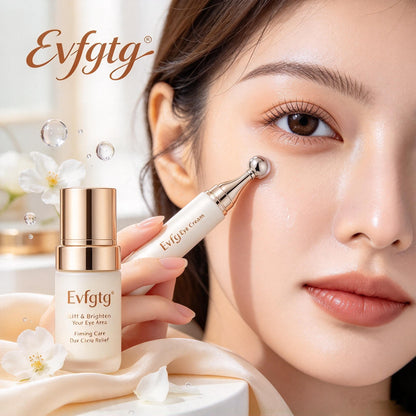 👁️Evfgtg Eye Cream with Massage Roller, Lift & Brighten Under‑Eye Area, Firming Care for Dark Circle Relief, Hydrating Anti‑Aging Eye Skin Care